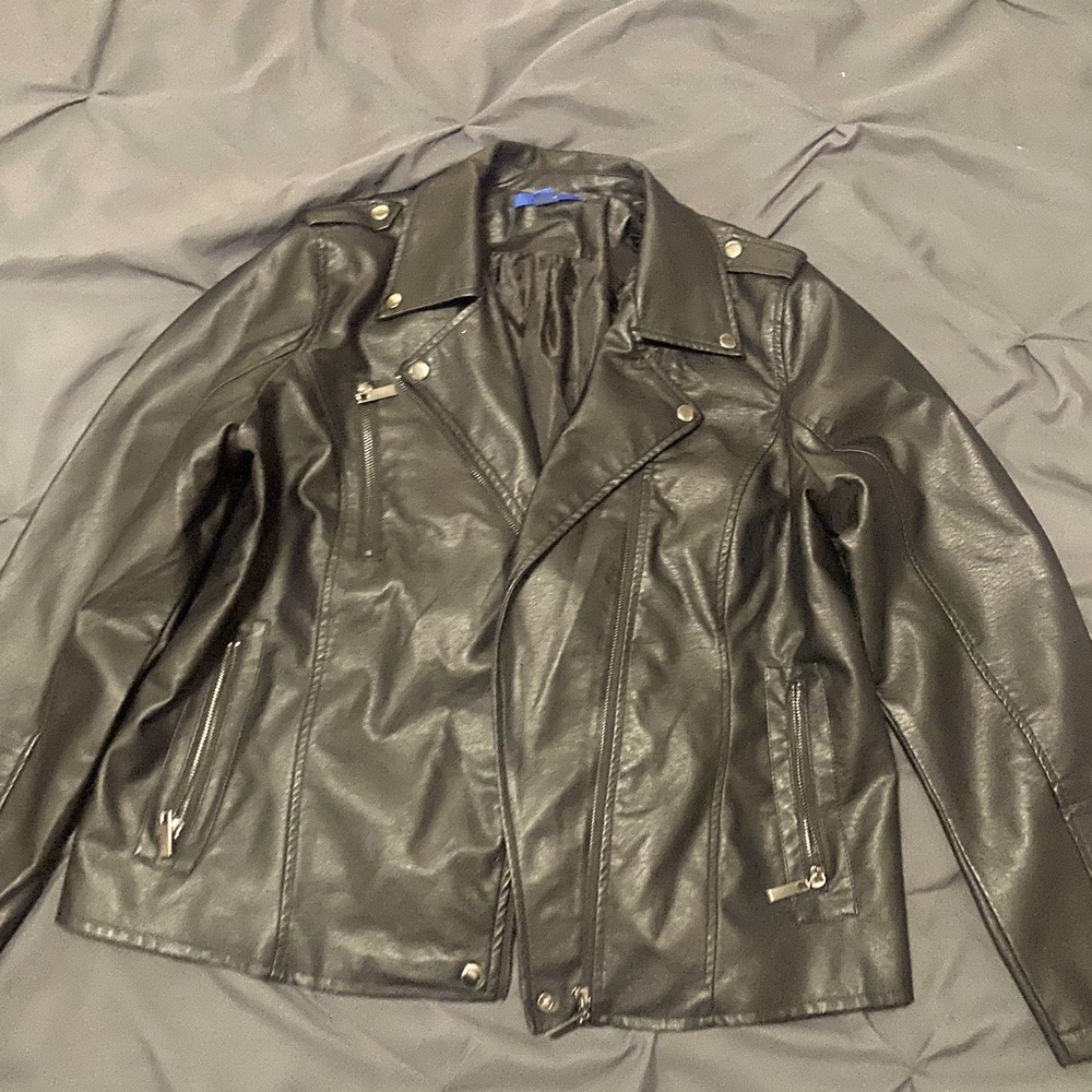 Apt. 9 Women's Black Faux Leather Moto Jacket